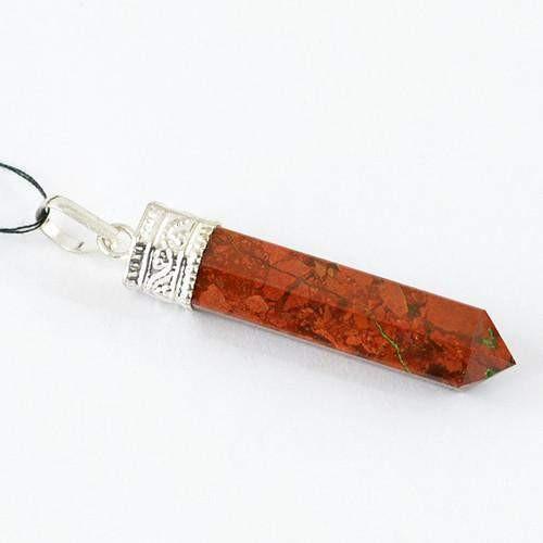 gemsmore:Natural Red Jasper Healing Point Pendant
