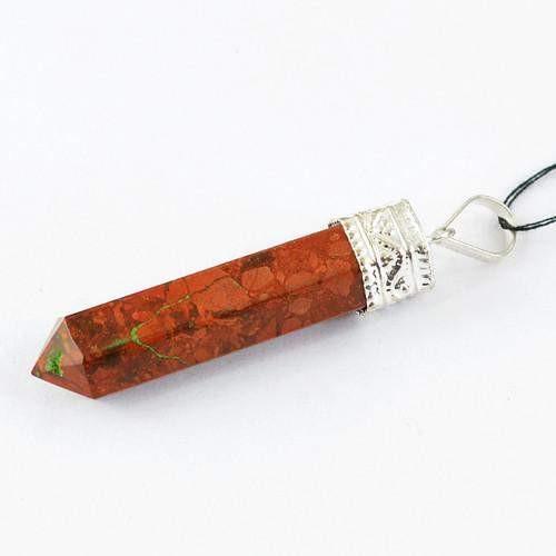 gemsmore:Natural Red Jasper Healing Point Pendant