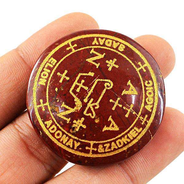 gemsmore:Natural Red Jasper Round Shape Untreated Loose Healing Gemstone