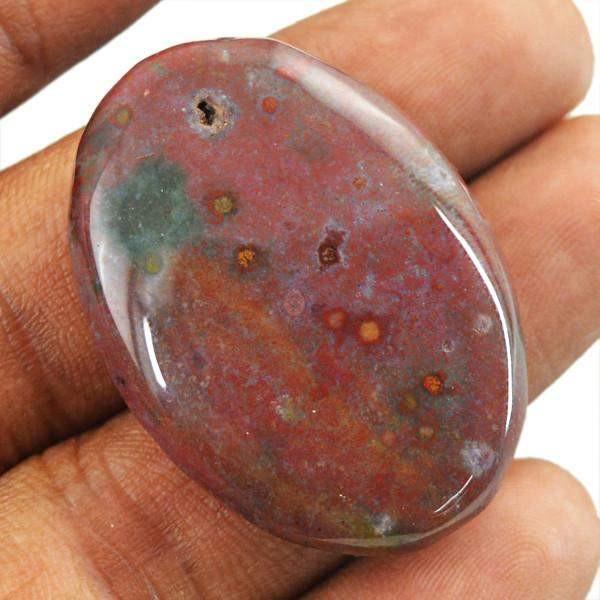 gemsmore:Natural Red Moss Agate Oval Shape Gemstone
