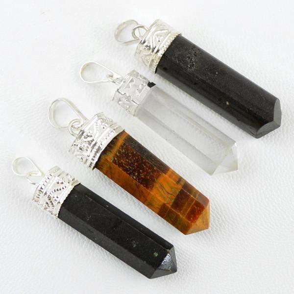 gemsmore:Natural Reiki Healing Point Pendant Lot