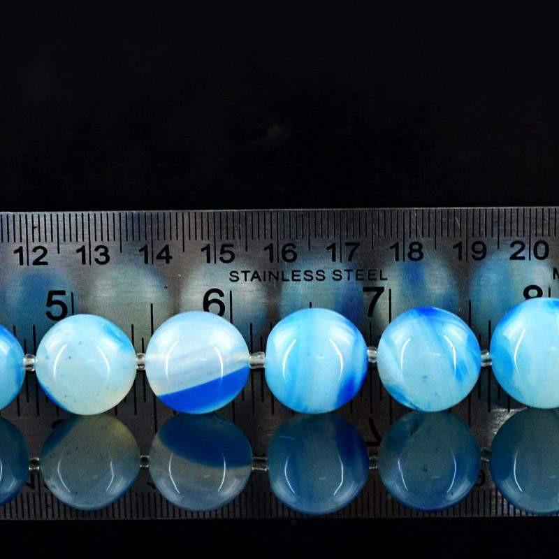 gemsmore:Natural Round Shape Blue Onyx Beads Strand