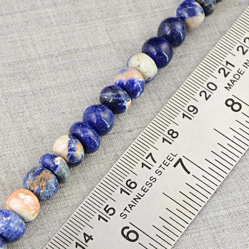 gemsmore:Natural Round Shape Blue Sodalite Beads Strand