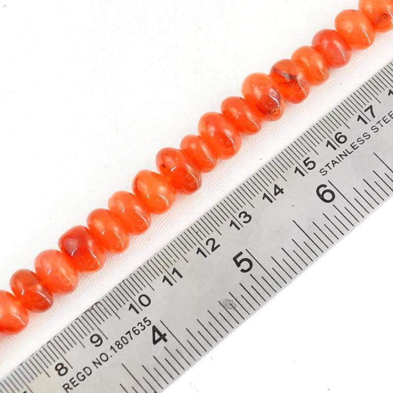 gemsmore:Natural Round Shape Orange Carnelian Beads Strand