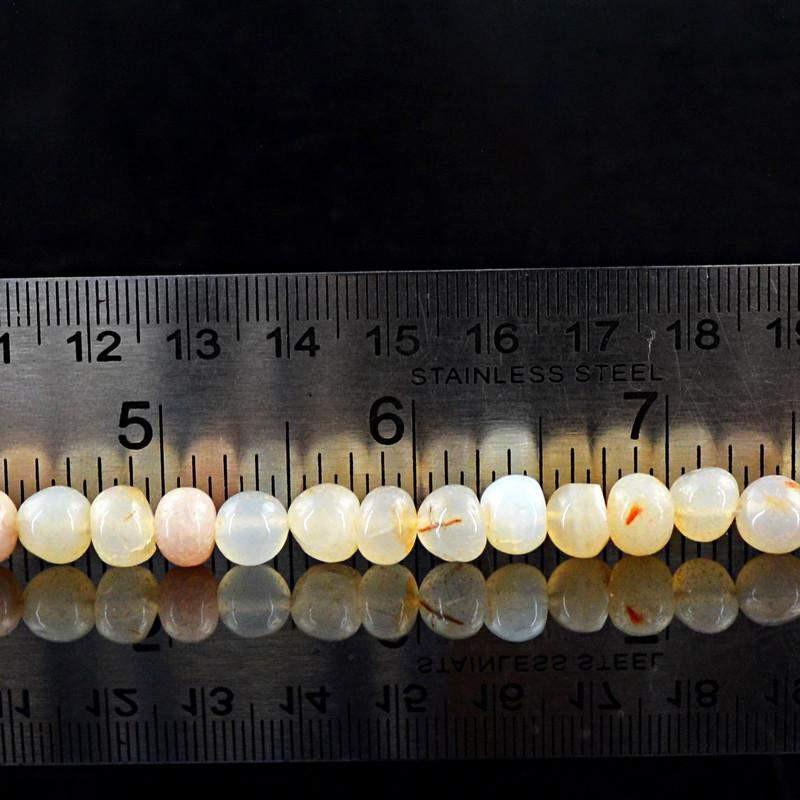 gemsmore:Natural Round Shape Orange Onyx Beads Strand