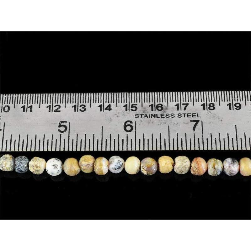 gemsmore:Natural Round Shape Pink Australian Opal Beads Strand