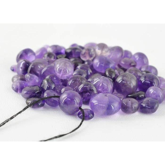 gemsmore:Natural Round Shape Purple Amethyst Beads Lot