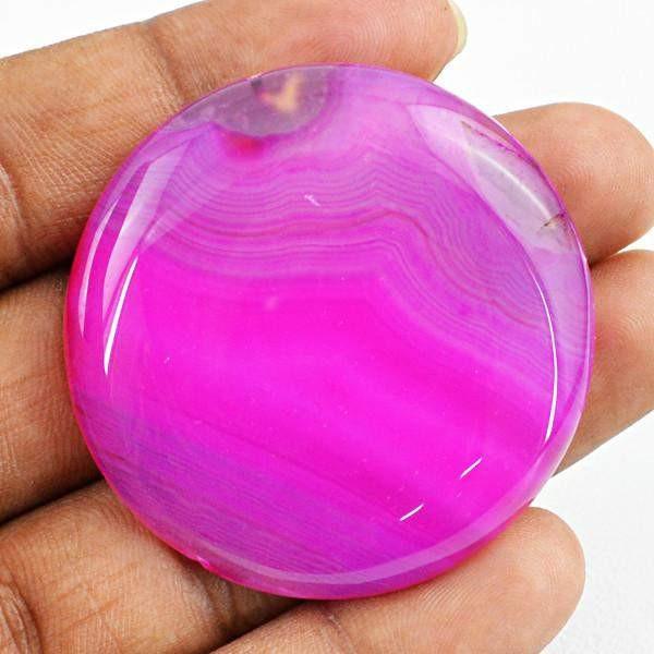 gemsmore:Natural Round Shape Worry Stone Onyx Untreated Loose Cabochon