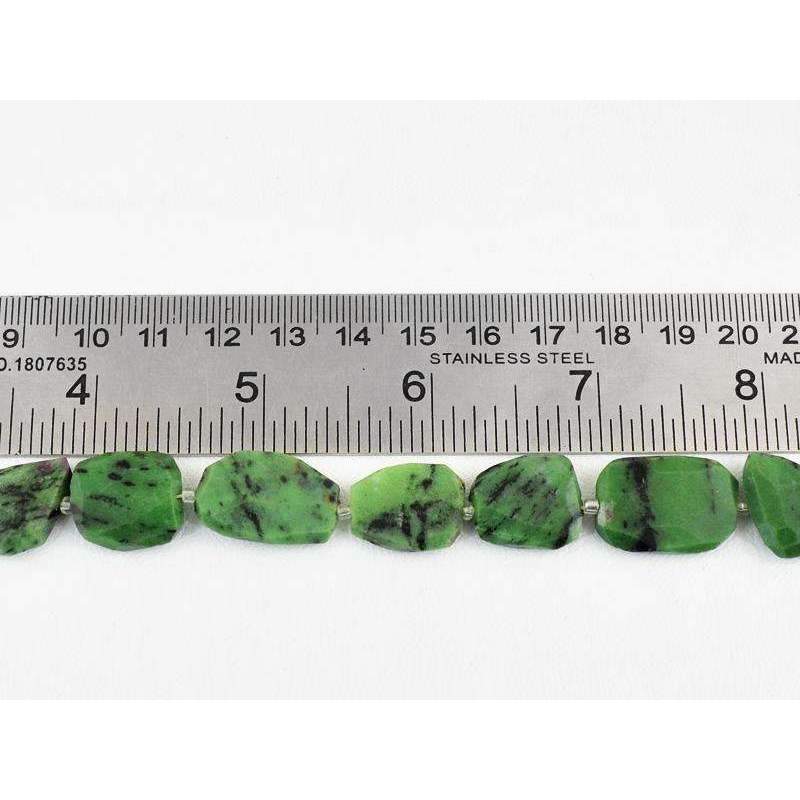 gemsmore:Natural Ruby Ziosite Beads Strand Faceted Drilled