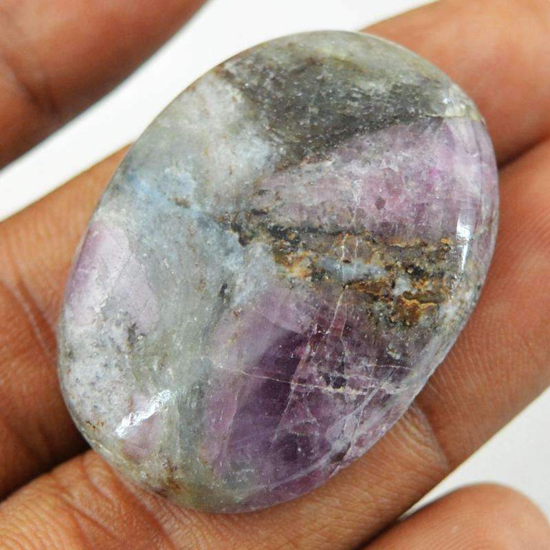 gemsmore:Natural Ruby Ziosite Gemstone - Oval Shape
