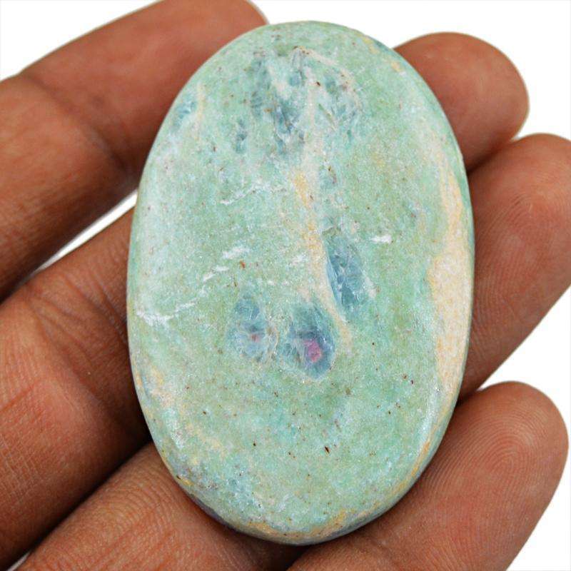 gemsmore:Natural Ruby Zoisite Oval Shape Untreated Loose Gemstone