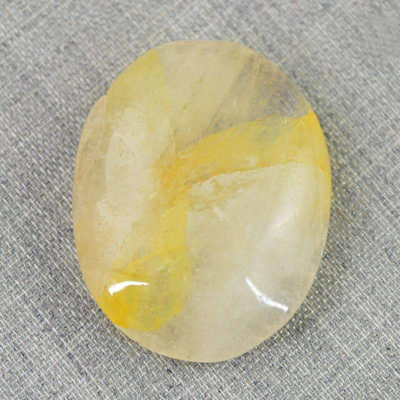 gemsmore:Natural Rutile Quartz Gemstone Oval Shape
