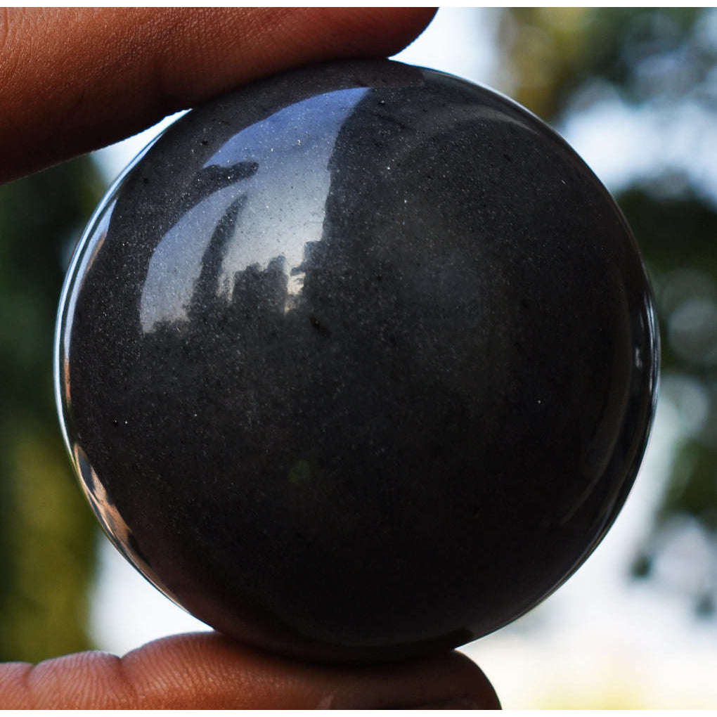 gemsmore:Natural  Rutile  Quartz  Healing Hand Carved Crystal Sphere