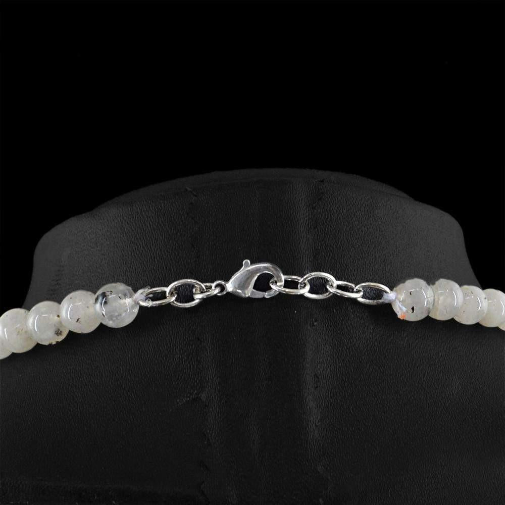 gemsmore:Natural Rutile Quartz Necklace Untreated Round Shape Beads