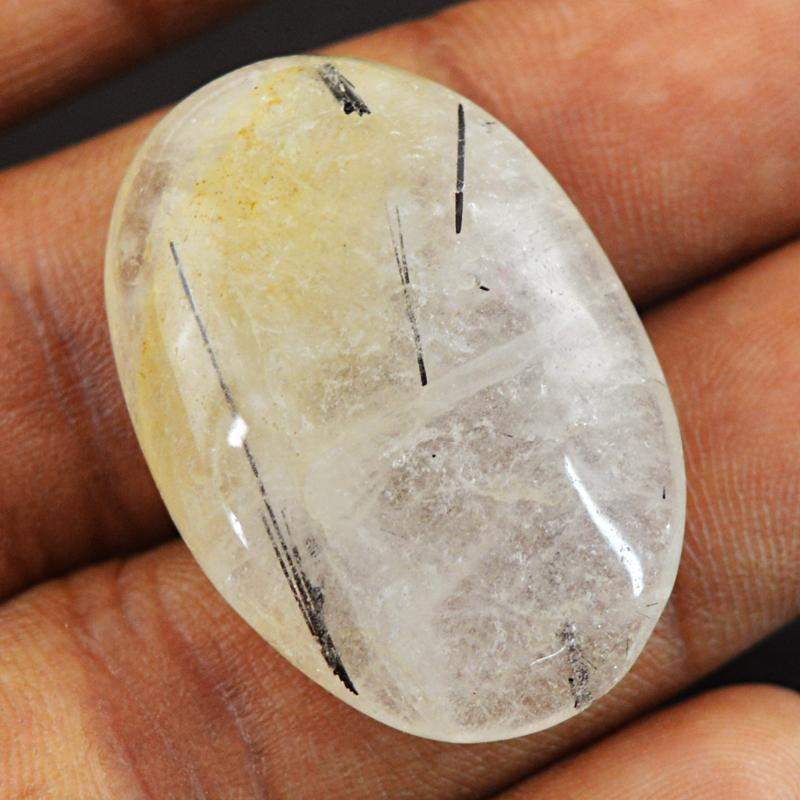 gemsmore:Natural Rutile Quartz Oval Shape Loose Gemstone