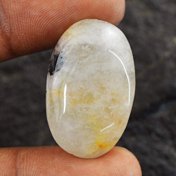 gemsmore:Natural Rutile Quartz Oval Shape Untreated Gemstone
