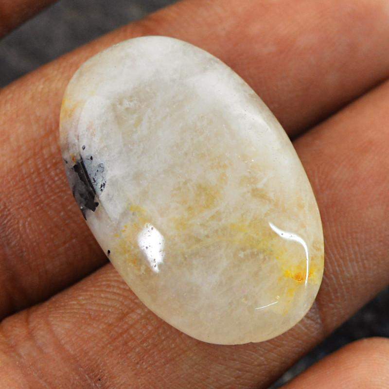 gemsmore:Natural Rutile Quartz Oval Shape Untreated Gemstone