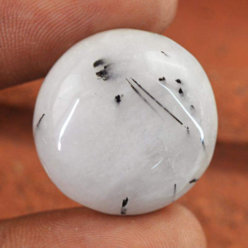 gemsmore:Natural Rutile Quartz Round Shape Genuine Gemstone