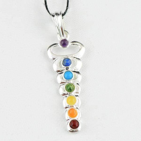 gemsmore:Natural Seven Chakra Crystal Healing Pendant