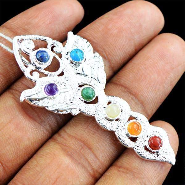 gemsmore:Natural Seven Chakra Healing Pendant