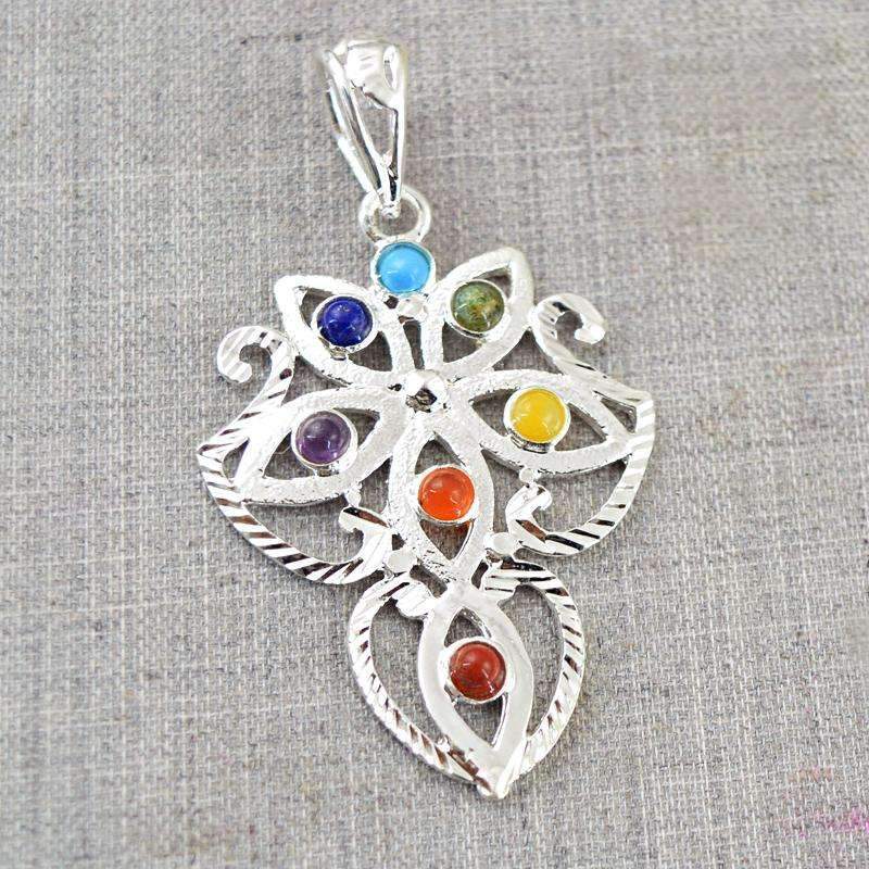 gemsmore:Natural Seven Chakra Healing Pendant