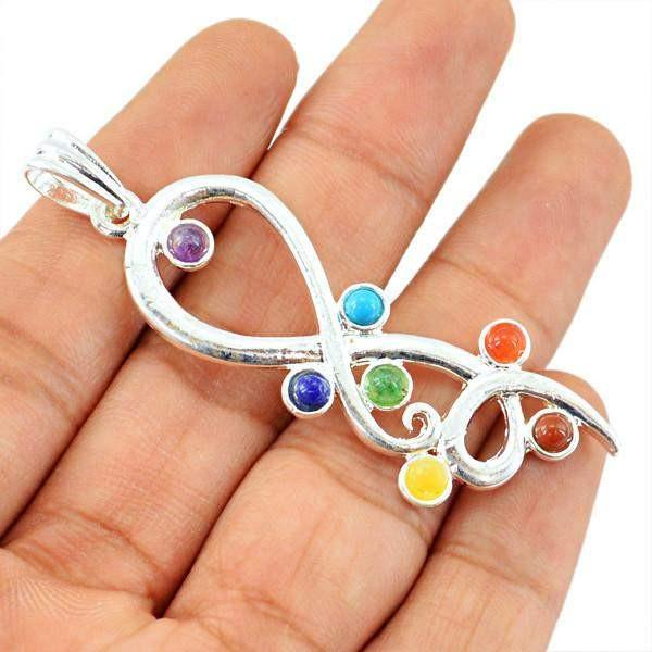 gemsmore:Natural Seven Chakra Reiki Healing Pendant