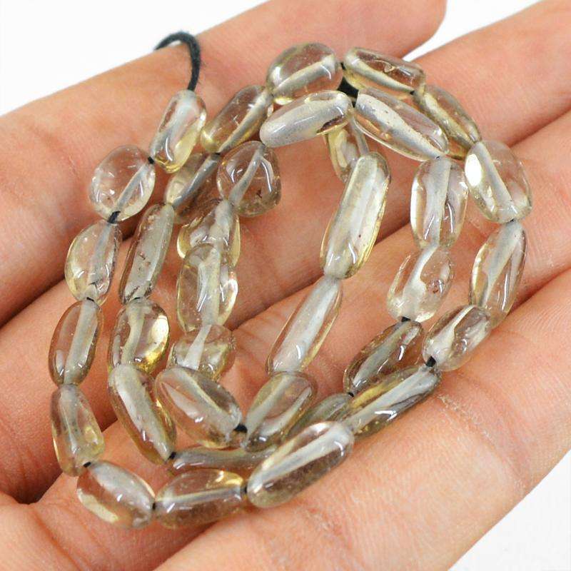 gemsmore:Natural Smoky Quartz Beads Strand - Drilled Untreated