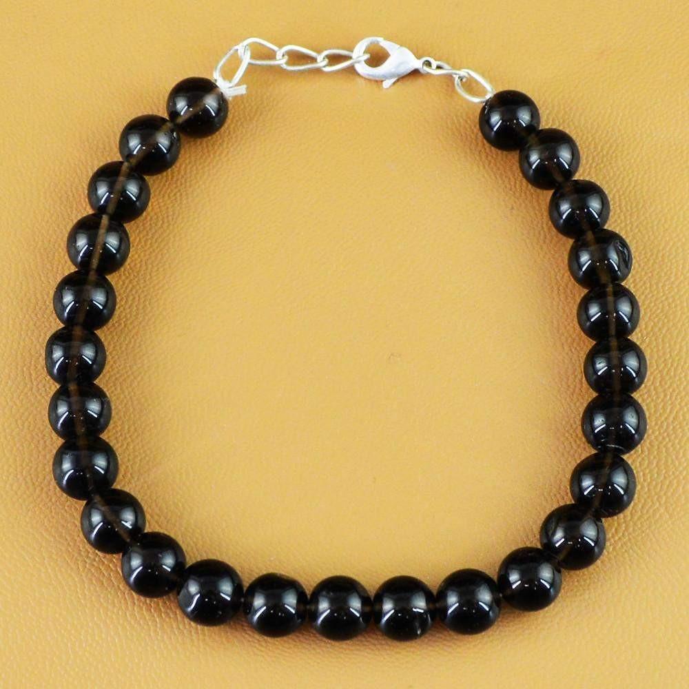 gemsmore:Natural Smoky Quartz Bracelet Round Shape Beads