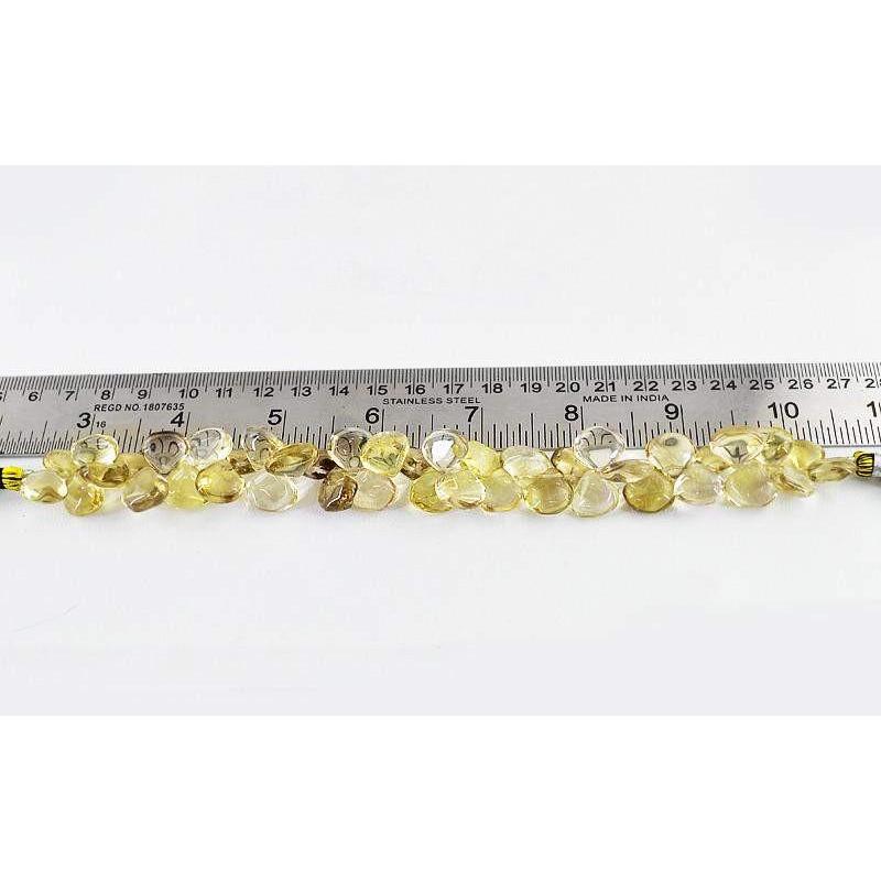 gemsmore:Natural Smoky Quartz Tear Drop Beads Strand