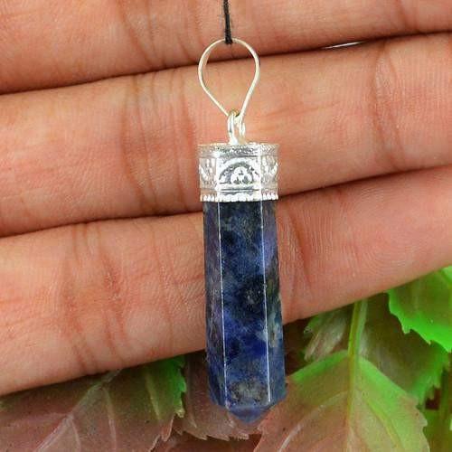gemsmore:Natural Sodalite Healing Point Pendant