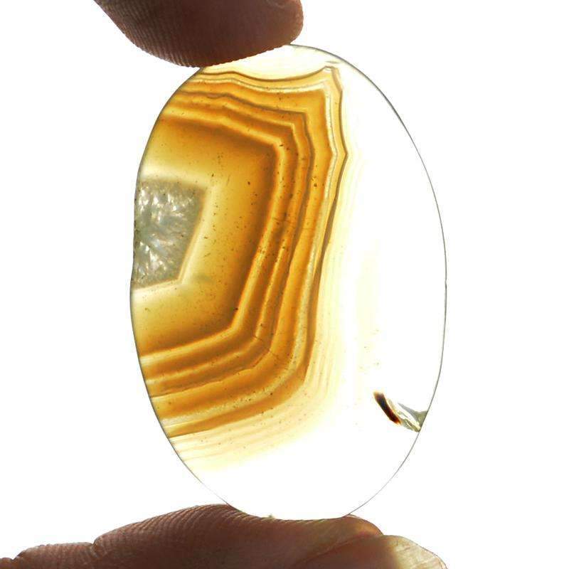 gemsmore:Natural Striped Onyx Gemstone - Oval Shape