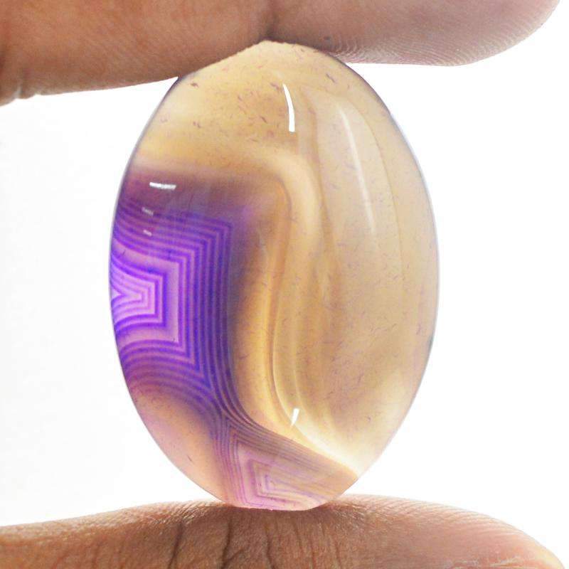 gemsmore:Natural Striped Onyx Gemstone - Oval Shape