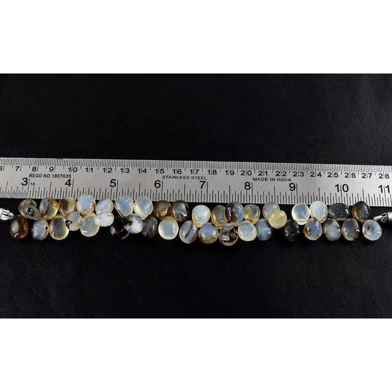 gemsmore:Natural Unheated Black & White Onyx Beads Strand