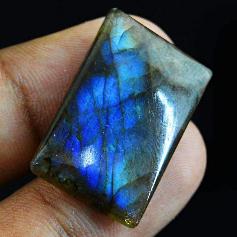 gemsmore:Natural Unheated Blue Flash Labradorite Gemstone Rectangular Shape
