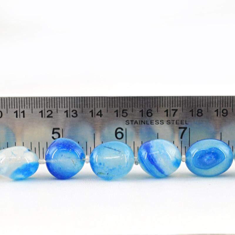 gemsmore:Natural Unheated Blue Onyx Beads Strand