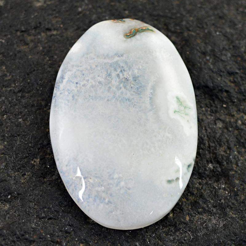 gemsmore:Natural Unheated Tree Agate Oval Shape Loose Gemstone