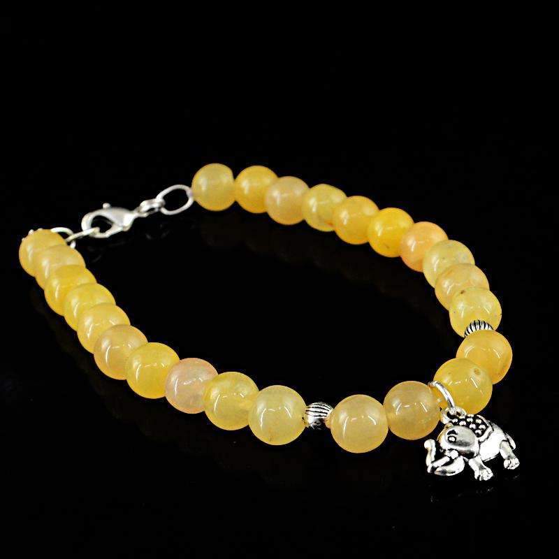 gemsmore:Natural Unheated Yellow Aventurine Bracelet - Round Shape
