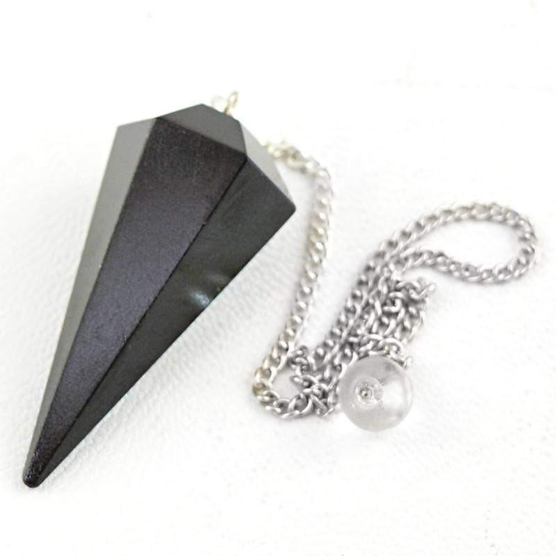 gemsmore:Natural Untreated Black Spinel Healing Pendulum