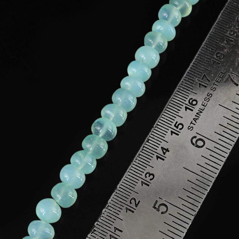 gemsmore:Natural Untreated Blue Chalcedony Round Beads Strand