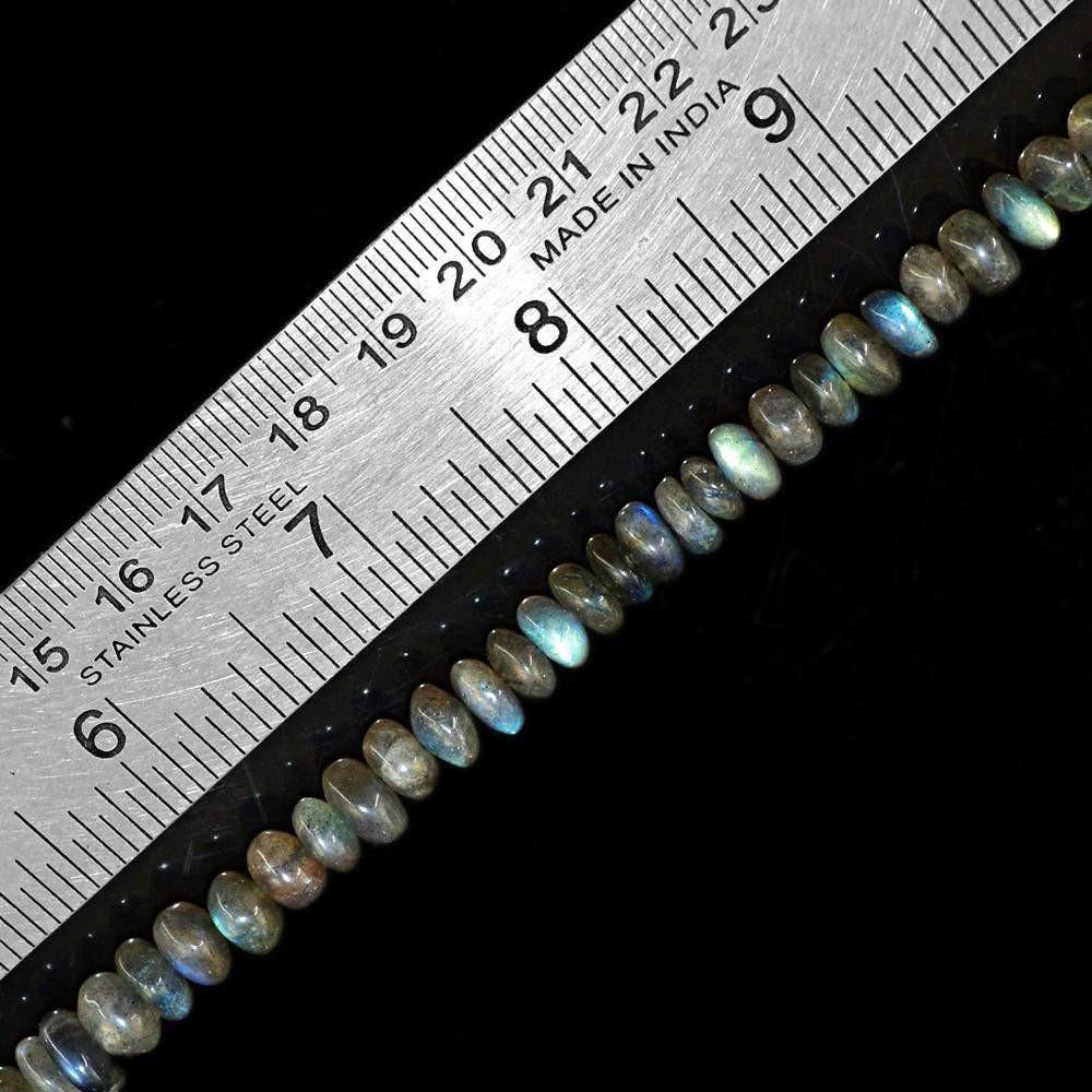 gemsmore:Natural Untreated Blue Flash Labradorite Beads Strand