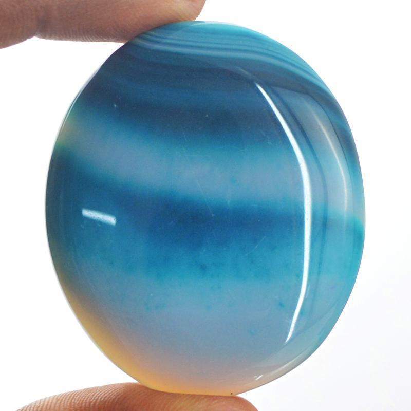 gemsmore:Natural Untreated Blue Onyx Oval Shape Gemstone
