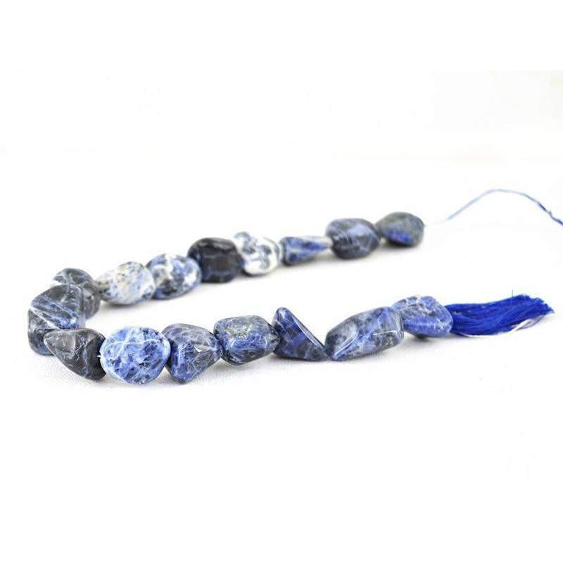 gemsmore:Natural Untreated Blue Sodalite Beads Strand