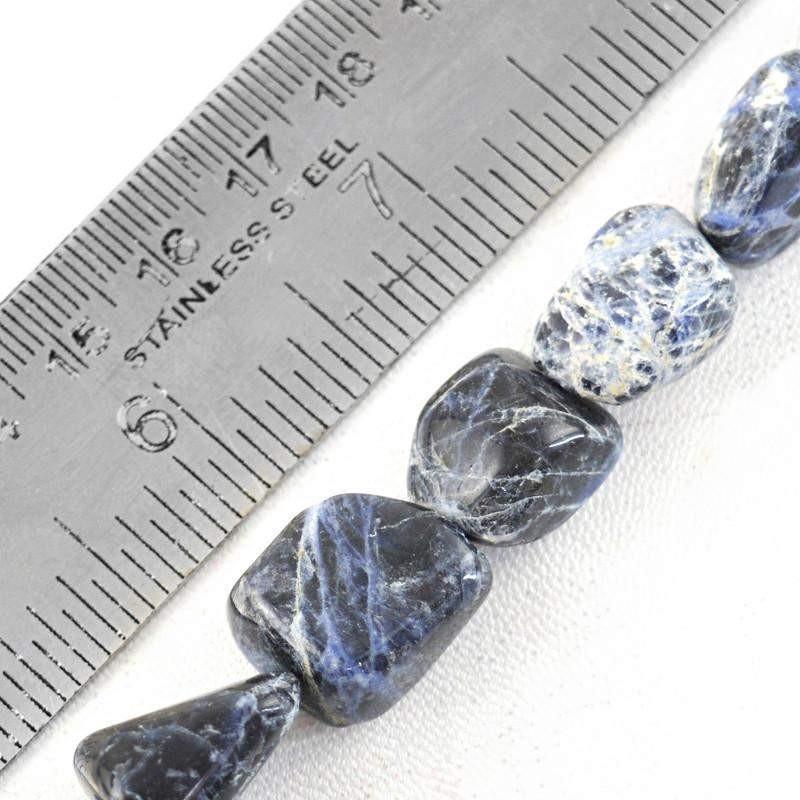 gemsmore:Natural Untreated Blue Sodalite Beads Strand