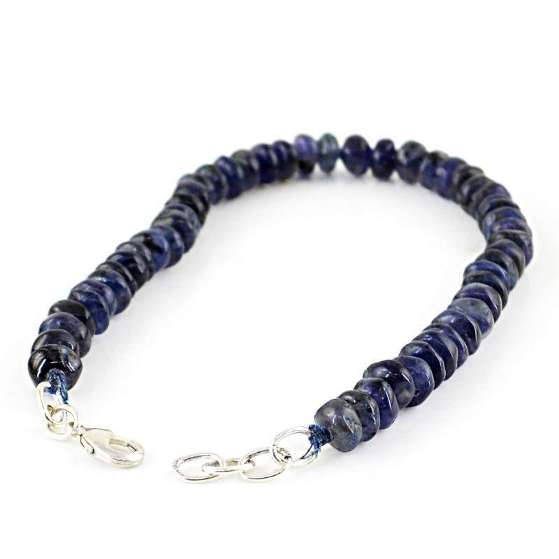 gemsmore:Natural Untreated Blue Tanzanite Bracelet Round Shape Beads