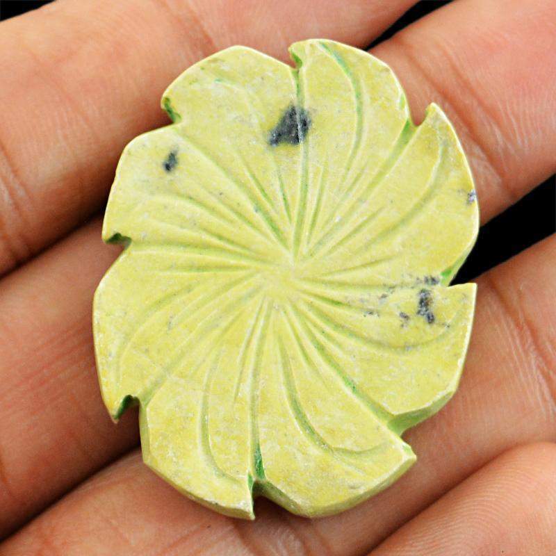 gemsmore:Natural Untreated Cheetah Jasper Flower Carved Gemstone