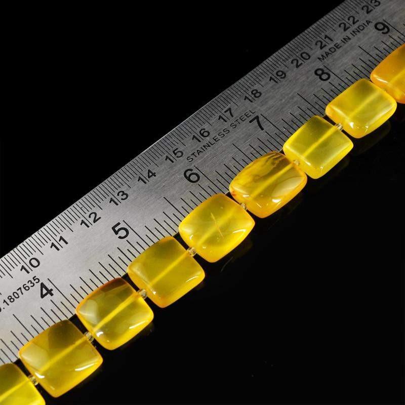 gemsmore:Natural Untreated Drilled Yellow Onyx Beads Strand