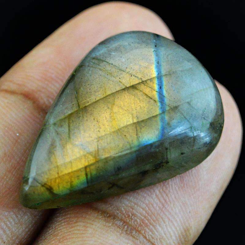 gemsmore:Natural Untreated Golden Flash Labradorite Gemstone Pear Shape