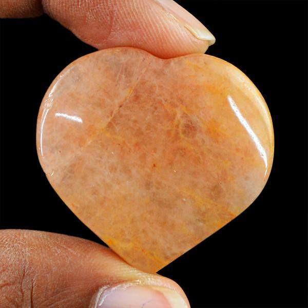 gemsmore:Natural Untreated Heart Shape Orange Aventurine Genuine Gemstone