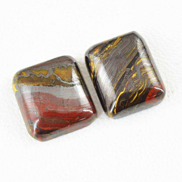 gemsmore:Natural Untreated Iron Tiger Eye Gemstone Pair