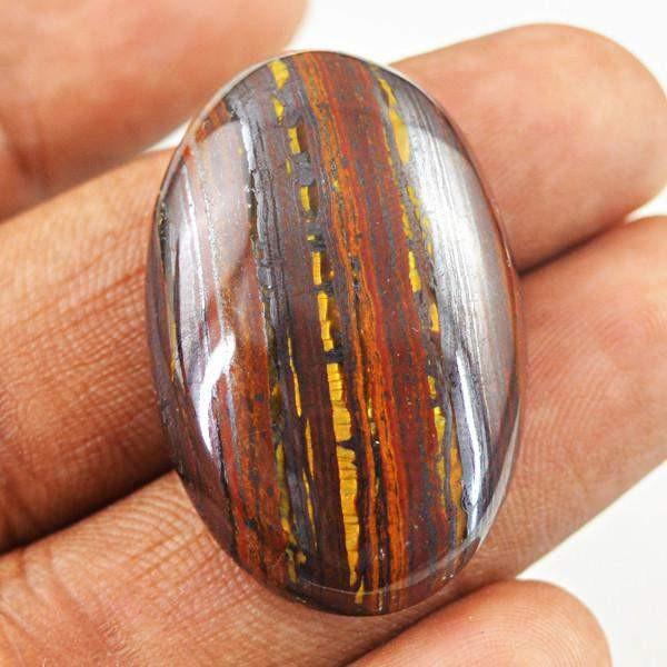 gemsmore:Natural Untreated Iron Tiger Eye Oval Shape Gemstone